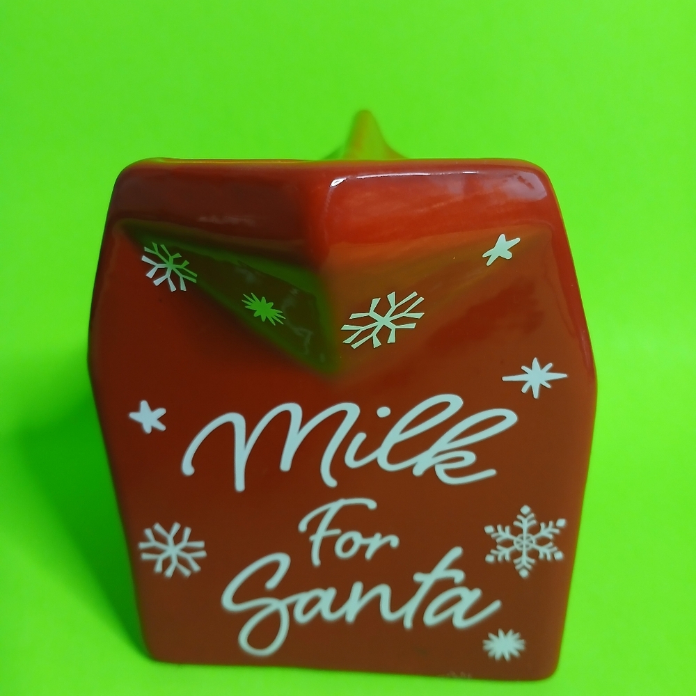 Ceramic Earthenware Holiday Milk for Santa,